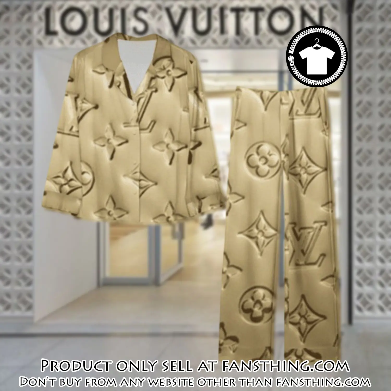 Trending luxury lv satin pajama set pjs1089 fst0717033